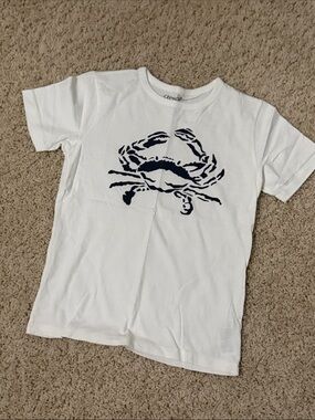 Crewcuts White Short-Sleeve Tee with Navy Crab Graphic